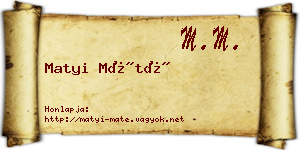 Matyi Máté névjegykártya