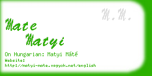 mate matyi business card